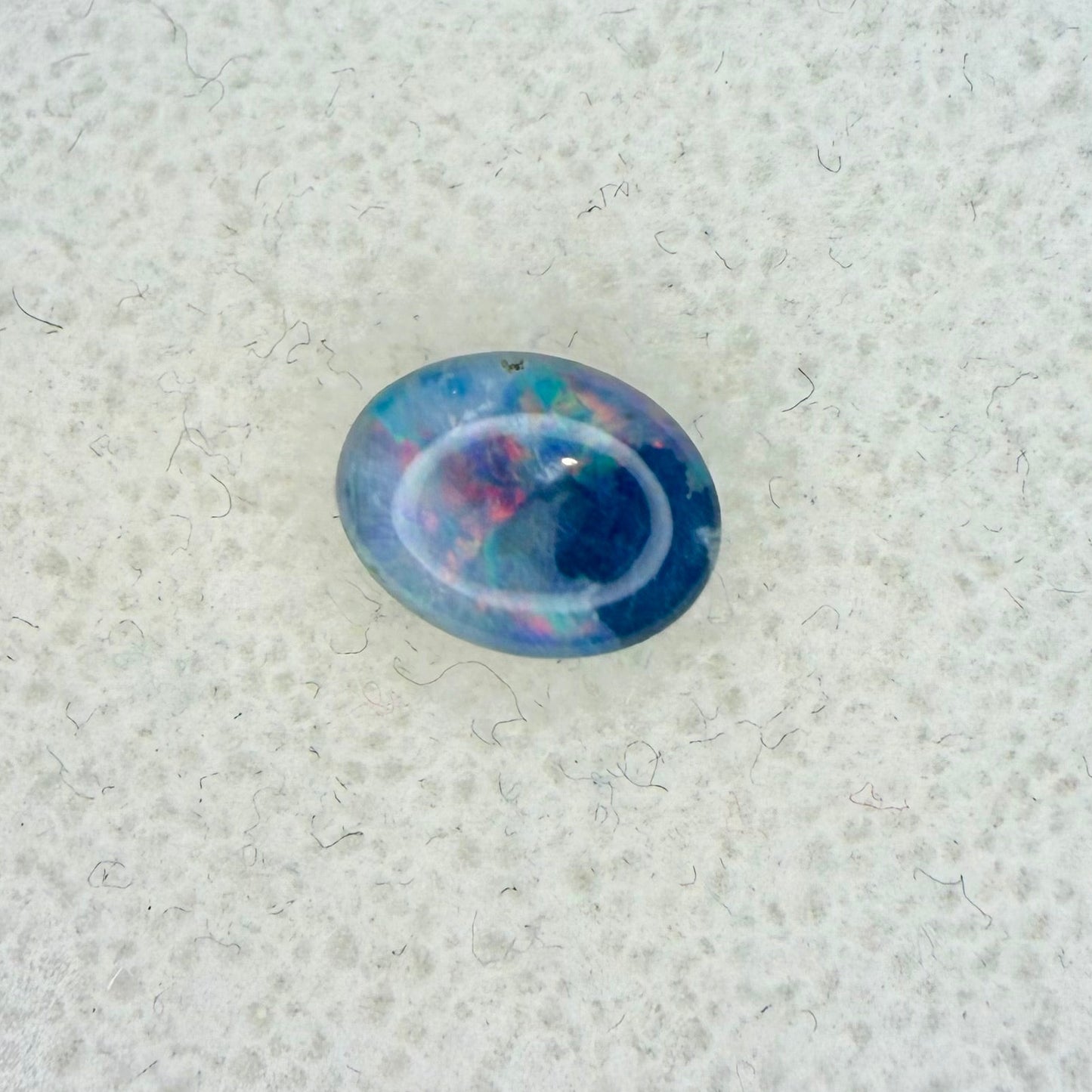 Welo Black Opal Triplet Cabochon, 8x6mm Oval Cut
