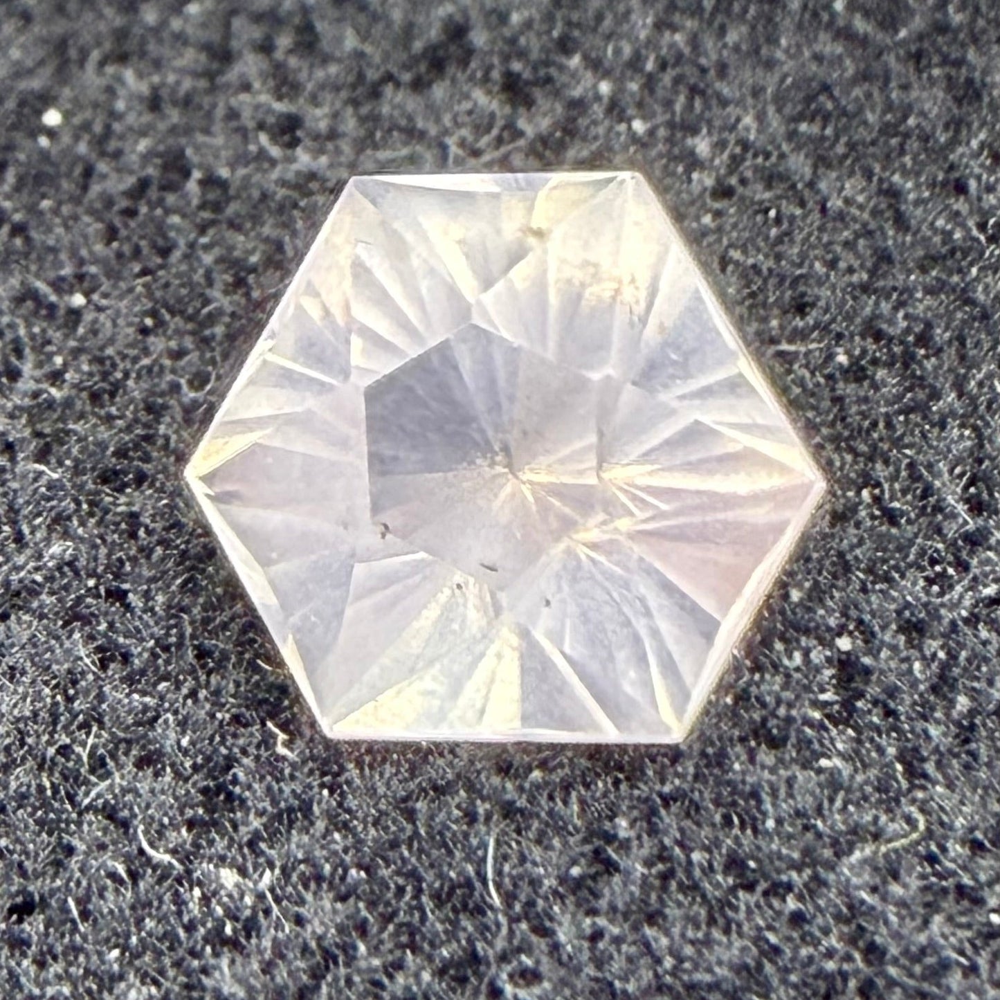 Brazilian Rose Quartz, 8.8x8.8mm Hexagon Cut, 3.04 Carats, Untreated