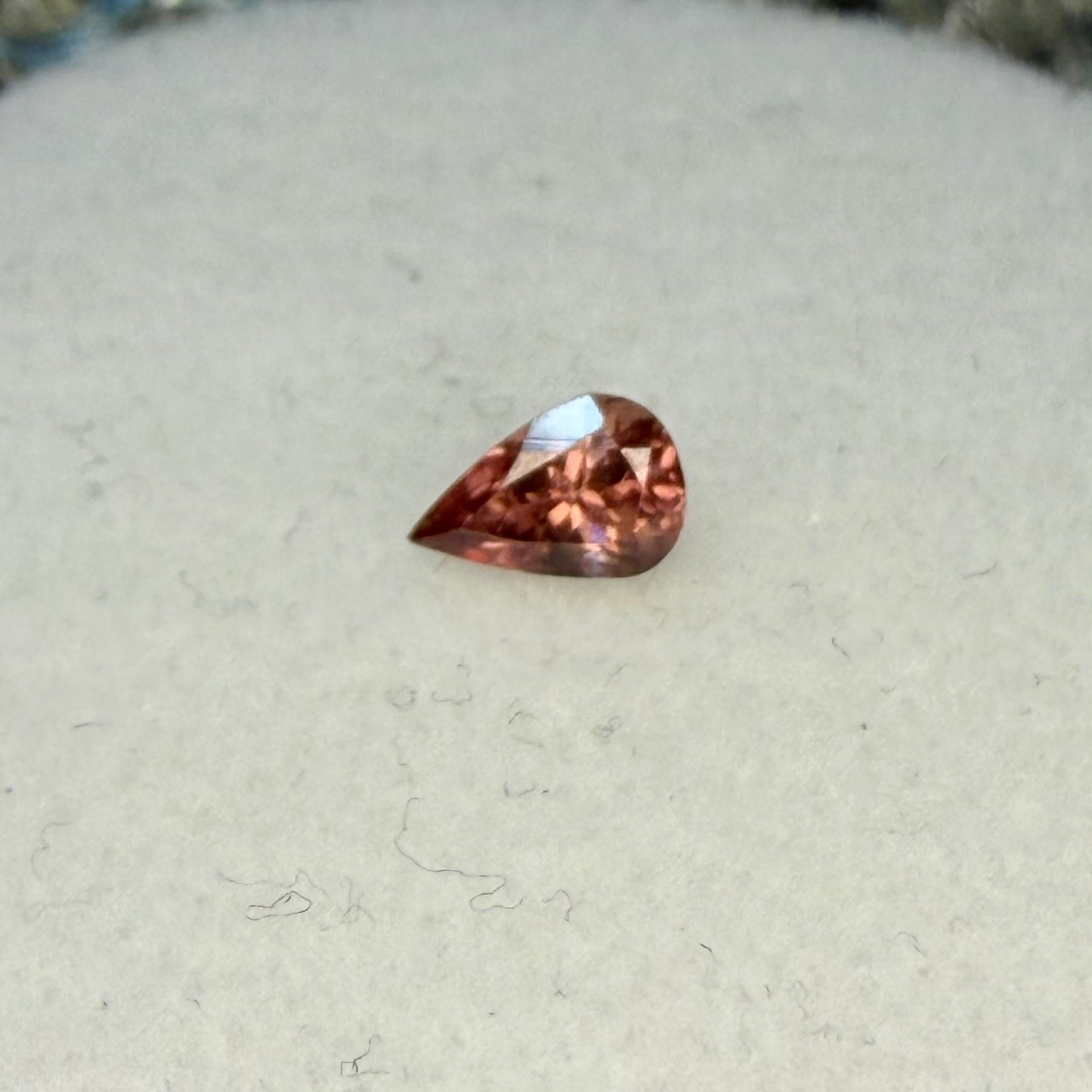 Cambodian Blush Rose Zircon, 6x4mm Pear Cut, .55 Ave Ct Wt