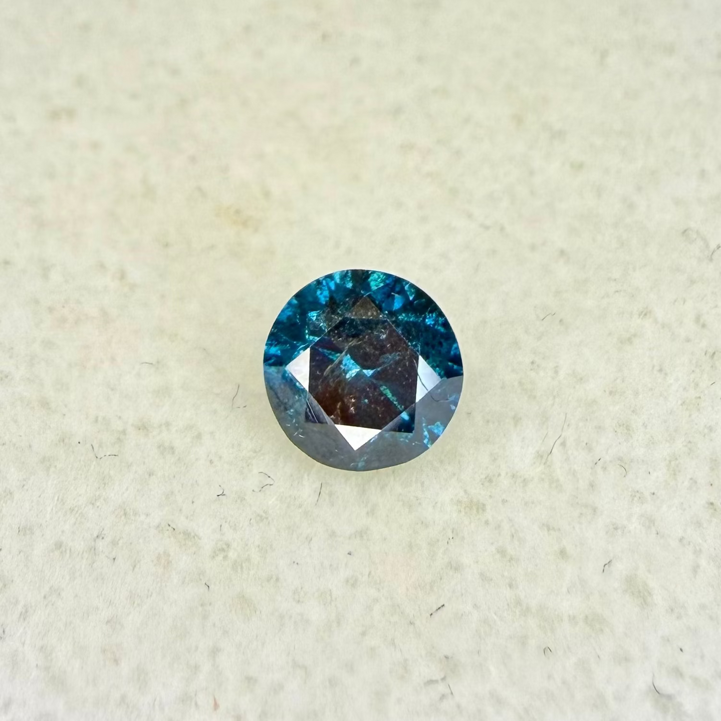 Old Stock Natural Blue Diamond, 5.5mm Round, .76 Carats