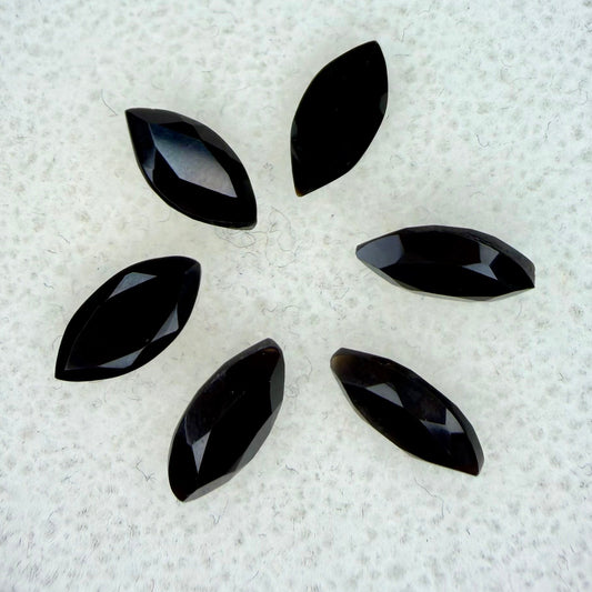 Black Onyx, 8x4 Marquis Cut, 6 Piece Lot