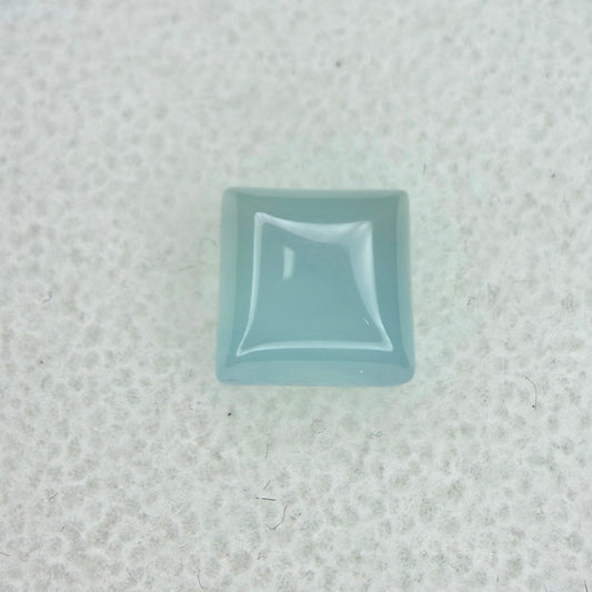 Aqua Blue Chalcedony Cabochon, 7mm Square Cut, Ave Ct Wt 2.0