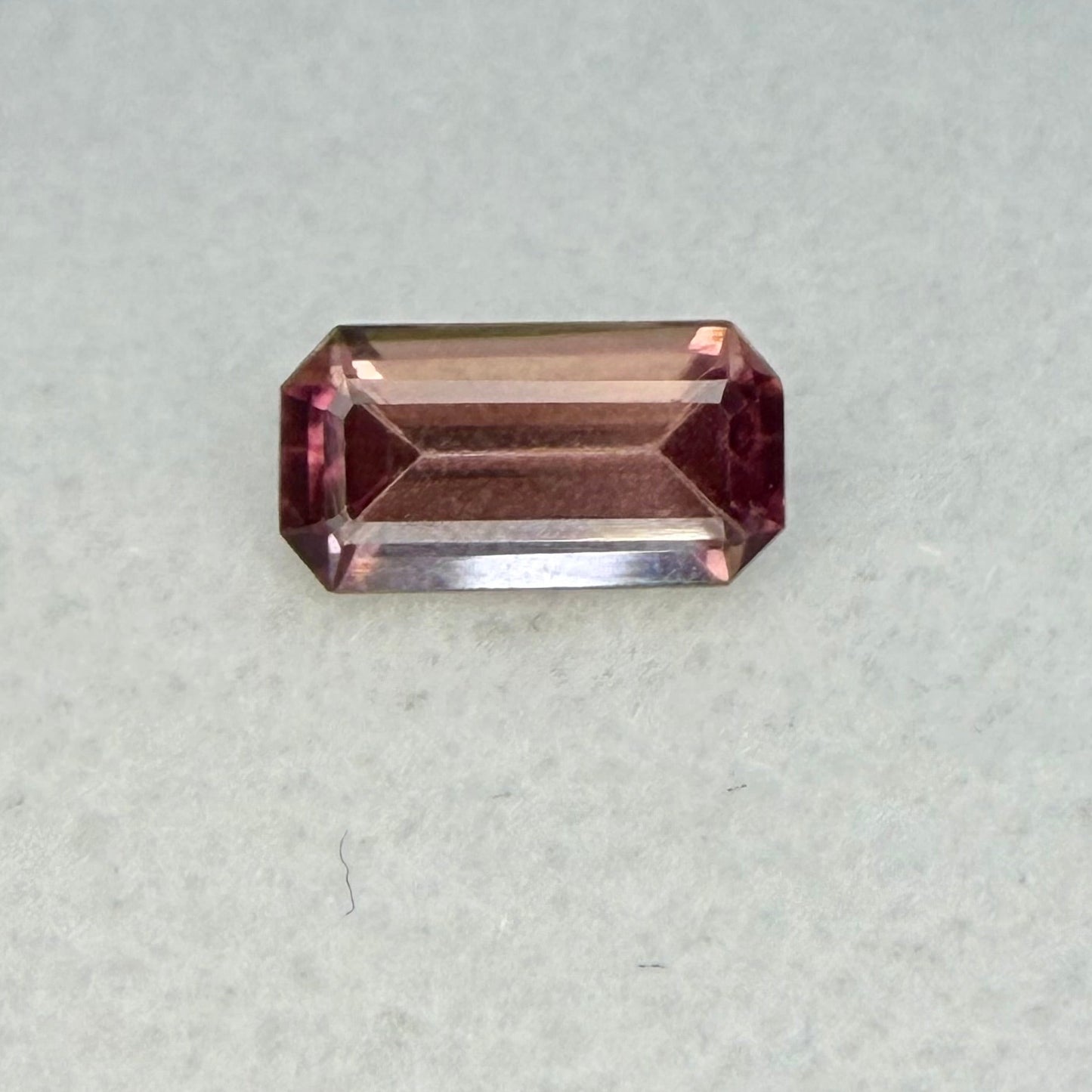 Peach/Pink Tourmaline, 9x4.5mm Emerald Cut, 1.08 Carats