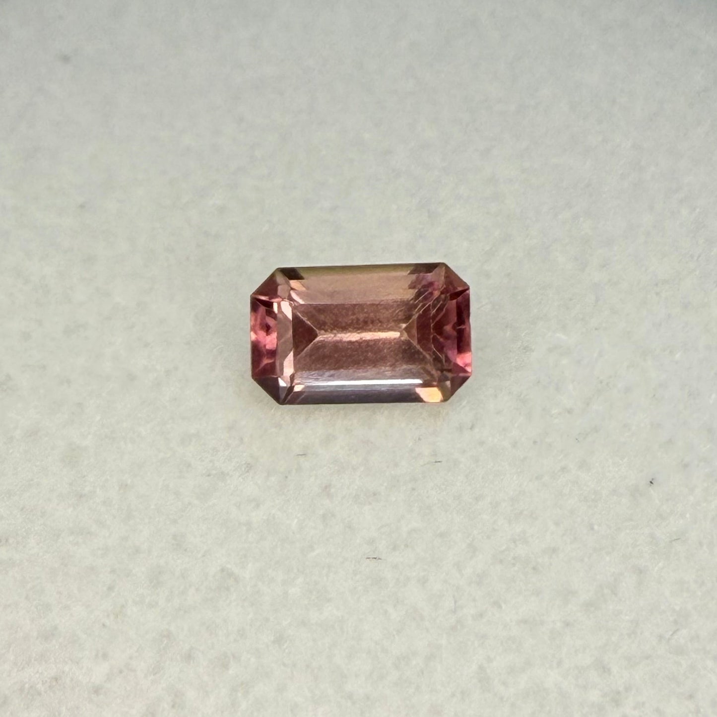Peach/Pink Tourmaline, 6x4mm Emerald Cut, .66 Carats