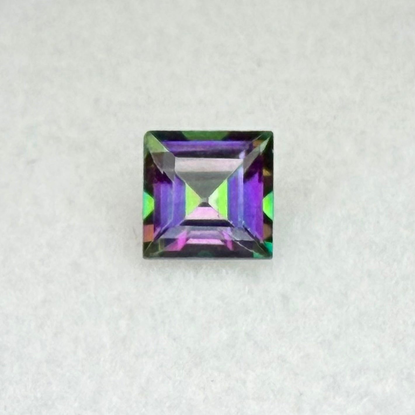 Rainbow Mystic Topaz, 5mm Square Cut, Ave Ct Wt .75