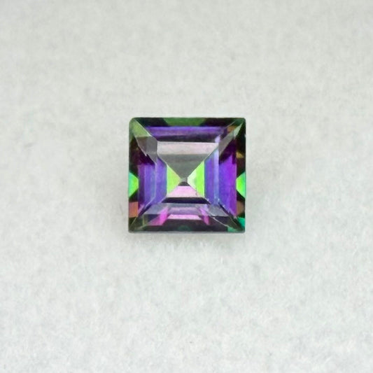 Rainbow Mystic Topaz, 5mm Square Cut, Ave Ct Wt .75