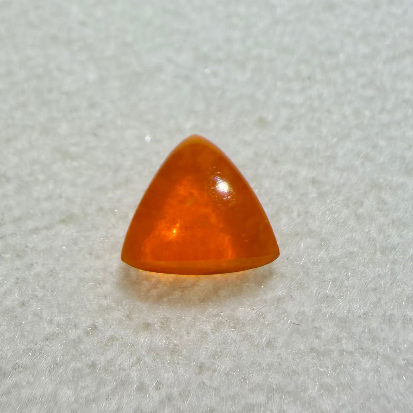 Mexican Fire Opal Cabochon, 7mm Trillion Cut, .57 Carats