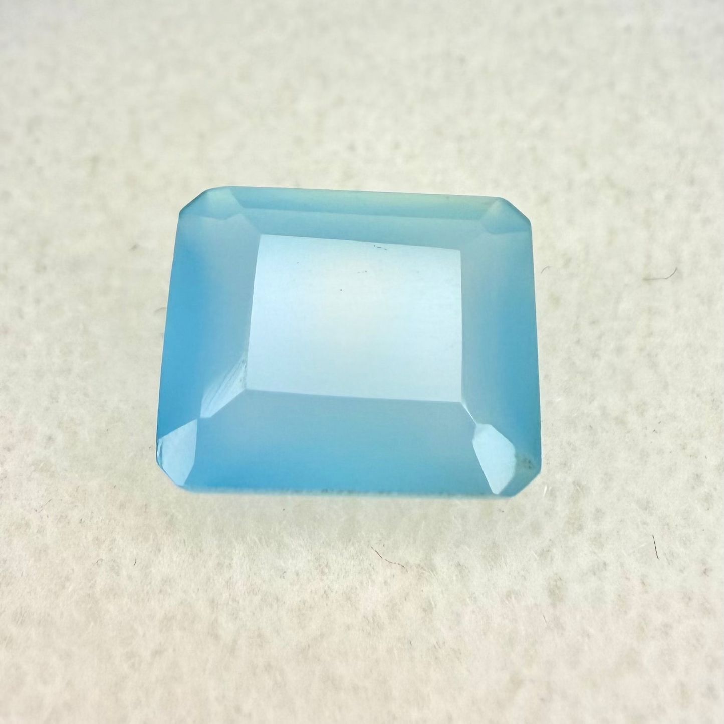 Baby Blue Chalcedony, 11x9mm Emerald Cut, 4.62 Carats