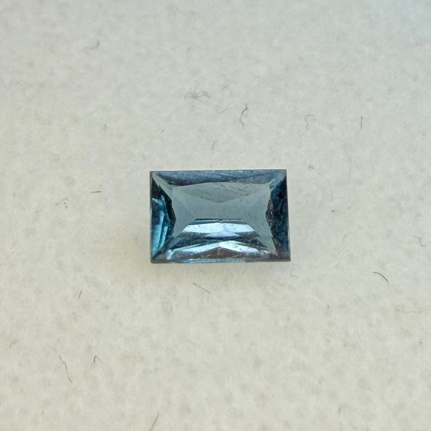 London Blue Topaz, 6x4mm Baguette Cut, Ave Ct Wt .65