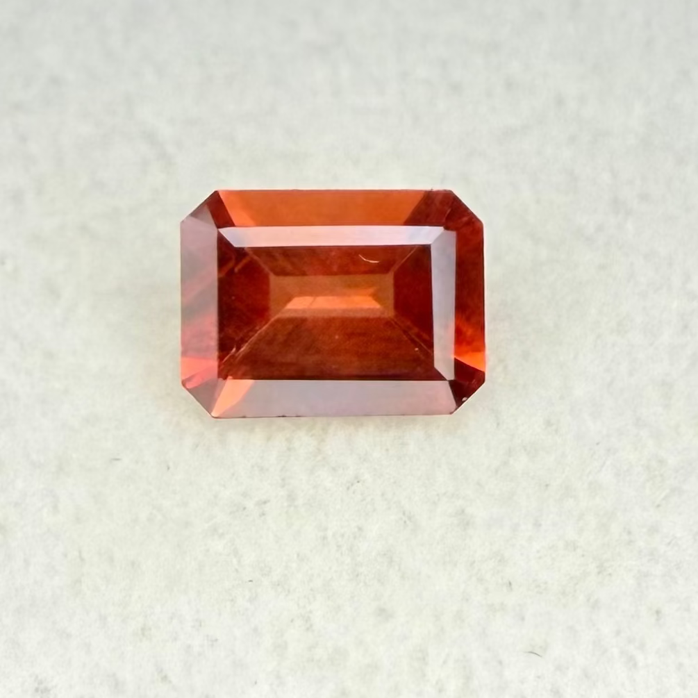 Old Stock Red Andesine Labradorite, 8x6mm Emerald Cut, 1.32 Carats