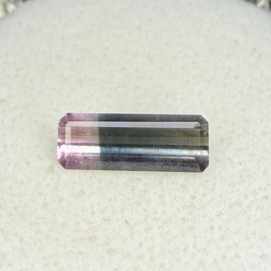 Pink/Blue Bi Colored Tourmaline, 13x5mm Emerald Cut, 1.52 Carats, Afghanistan