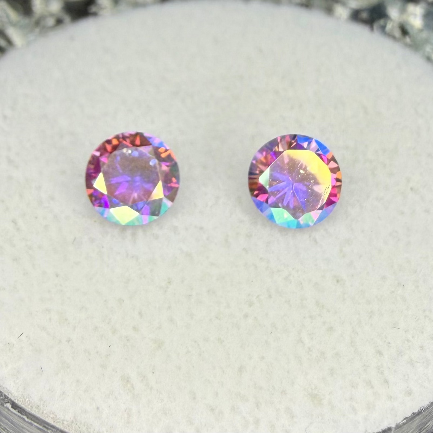Mystic Lunar Lavender Cubic Zirconia, 6mm Round Pair, 2.84 Carats