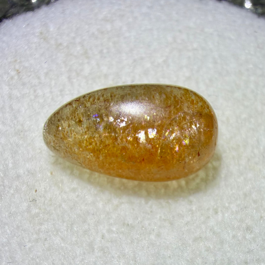 Cat's Eye Sunstone Cabochon, 14x8mm Pear Cut, 5.07 Carats