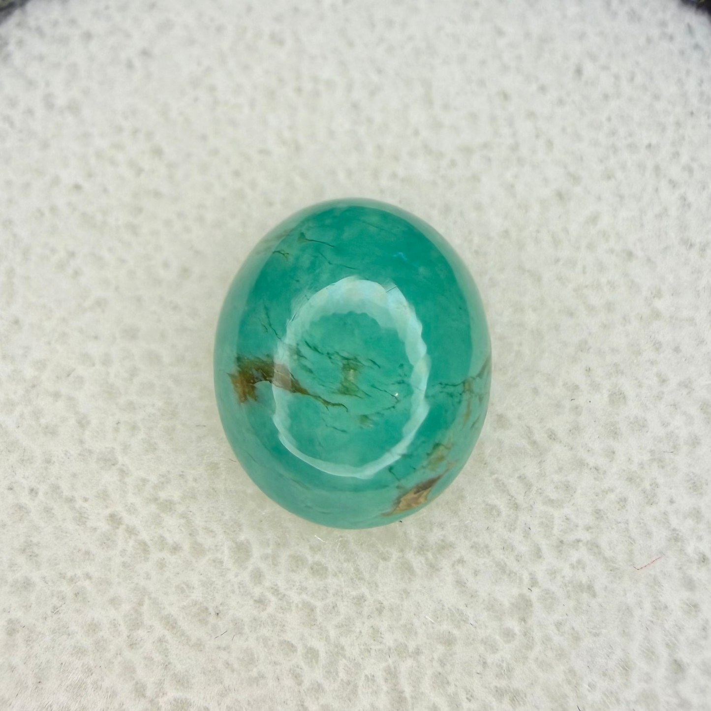 Bisbee Turquoise Cabochon, 12x10mm Oval Cut, 4.01 Carats