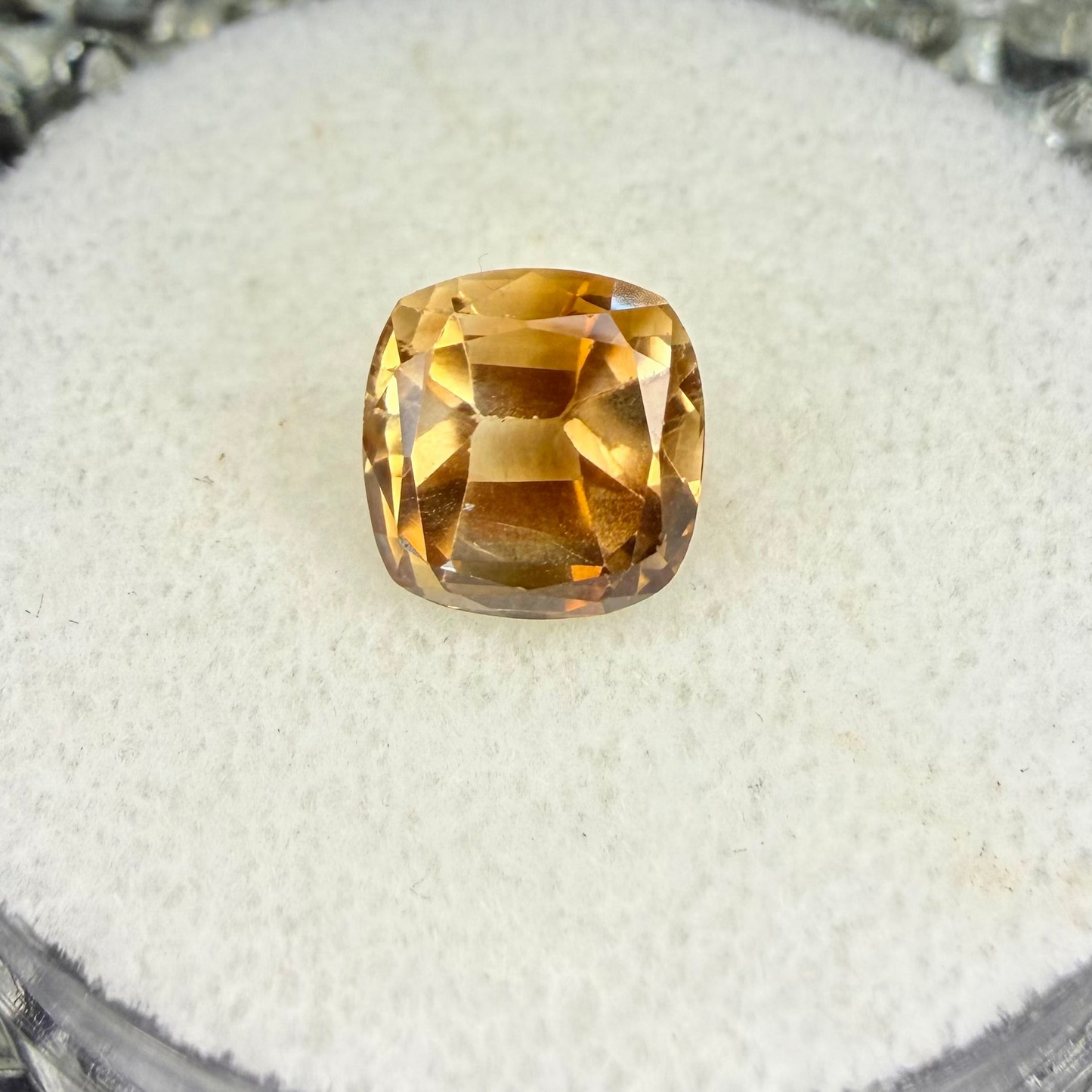 Champagne Topaz, 9x9mm Cushion Cut, 5.59 Carats