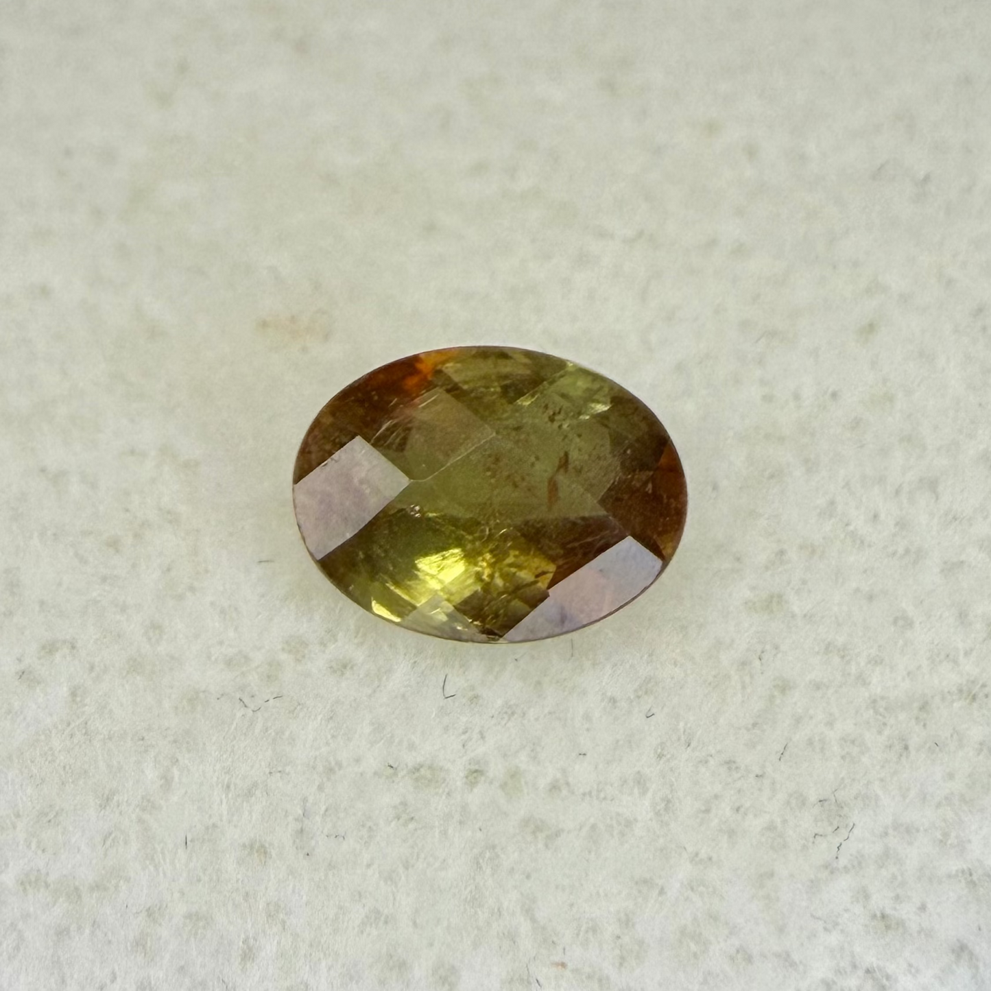 Old Stock Andalusite, 8x6mm Oval Cut Checkerboard Top, .91 Carats