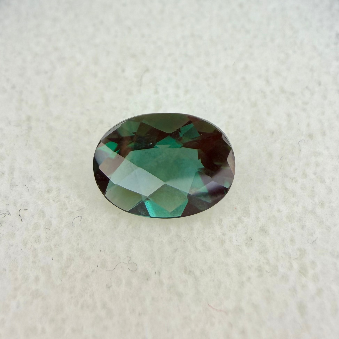 Old Stock Green Andesine Labradorite, 9x7mm Oval Cut Checkerboard Top, 1.74 Carats