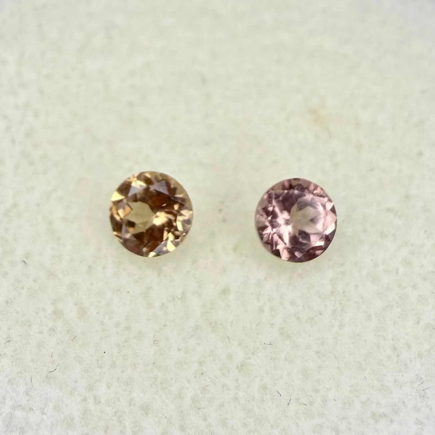 Old Stock Color Change Garnet, 4.5mm Matched Pair of Rounds, .85 Carats