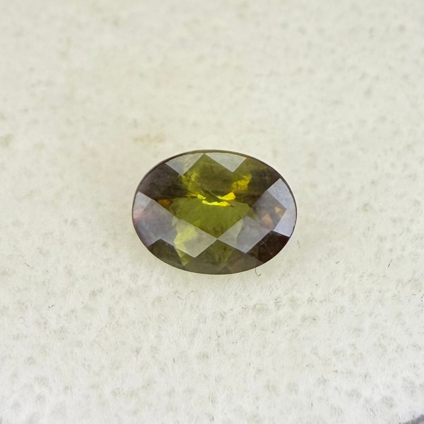Old Stock Andalusite, 8x6mm Oval Cut Checkerboard Top, 1.17 Carats