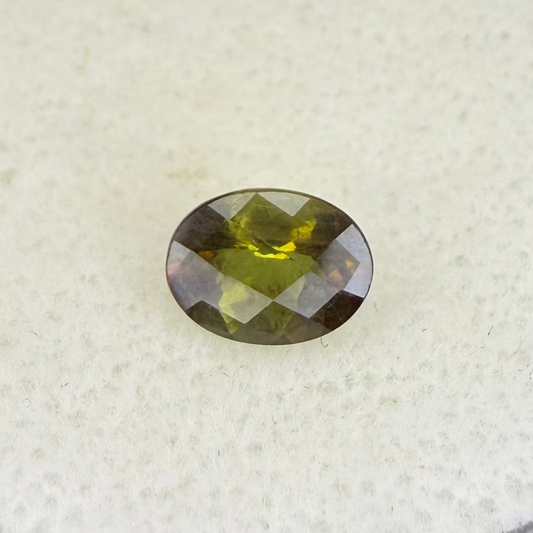 Old Stock Andalusite, 8x6mm Oval Cut Checkerboard Top, 1.17 Carats