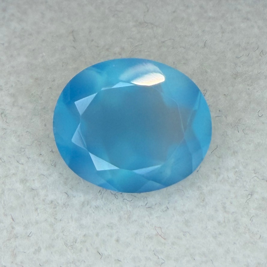 Aqua Blue Chalcedony, 12x10mm Oval Cut, Ave Ct Wt 4.25
